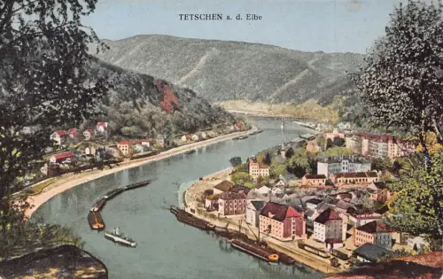 L067 Tschechien 1929 Tetschen Decin an der Elbe Postkarte