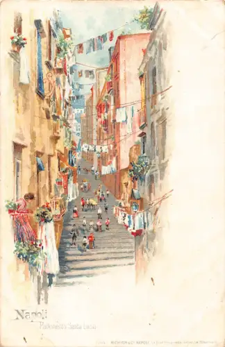 B149 Italien Napoli Neapel Pallonetto Santa Lucia Chromo-litho Postkarte