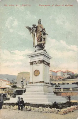 B147 Italien Genua Saluto da Genua Monumento al Duca di Galliera Postkarte