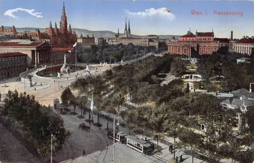 B138 Österreich Wien Wien Franzensring Straßenbahn 1. Weltkrieg Feldpostkarte