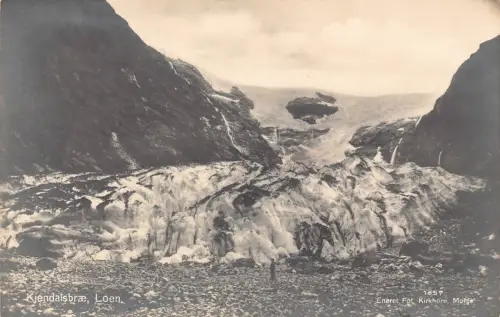 B161 Norwegen 1932 Kjendalsbrae Loen RPPC Vintage Postkarte