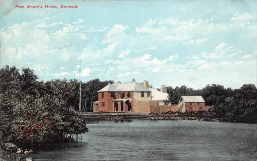 B160 Bermuda Poet Moore's Home Vintage Postkarte