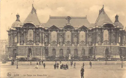 B138 Belgien 1915 Lille Palais des Beaux Arts Palace WWI Feldpostkarte