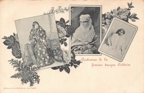 L549 Griechenland Kreta Kostüme türkischer Frauen Vintage Postkarte