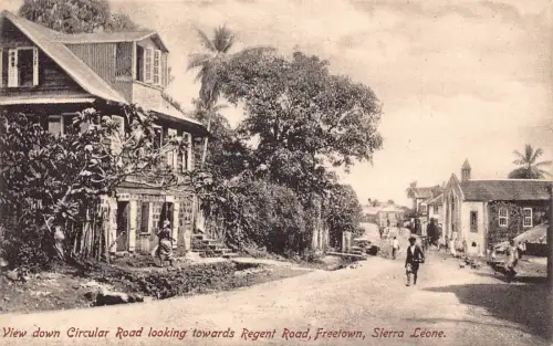 L549 Sierra Leone Freetown Circular Road Regent Road Vintage Postkarte