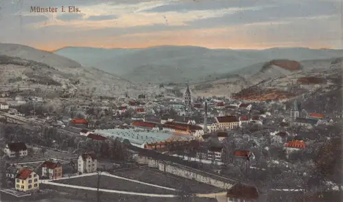 B138 Deutschland 1915 Münster i Els Gesamtansicht 1. Weltkrieg Feldpostkarte