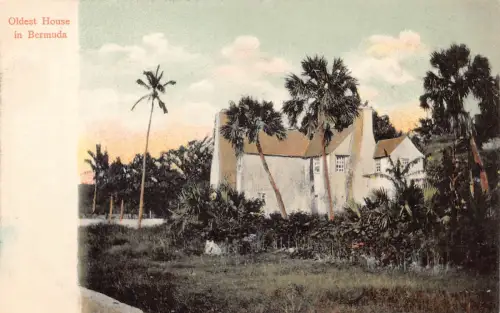 B160 Bermuda Ältestes Haus Vintage Postkarte