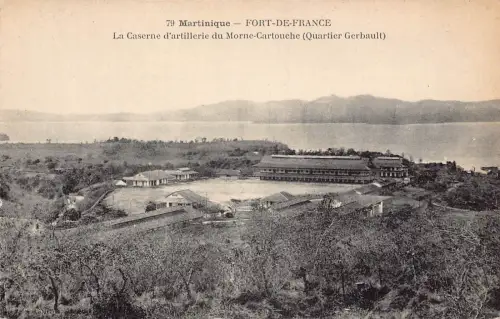 B156 Martinique Fort de France Caserne d'artillerie du Morne Kartusche Postkarte