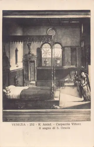 B149 Italien Venezia Venedig R Accad Carpaccio Vittore Il Sogno di Orsola Postkarte