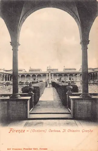 B147 Italien Firenze Florenz Contorni Certosa Il Chiostro Grande Postkarte
