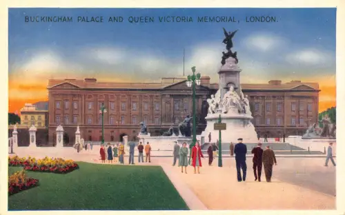 B144 England Buckingham Palace und Queen Victoria Memorial London Postkarte