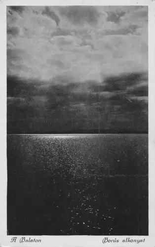 B159 Ungarn Plattensee Borus alkonyat Vintage Postkarte