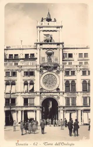 B146 Italien Venezia Venedig Torre dell'Orologio Uhrturm Vintage Postkarte