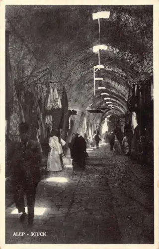 B613 Syrien Alep Souck Bazar Vintage Postkarte