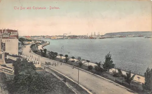 B158 Südafrika Durban The Bay and Esplanade Vintage Postkarte