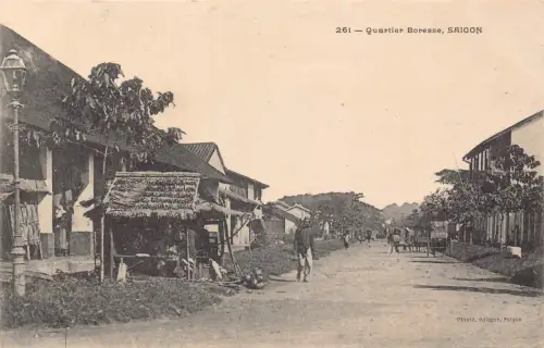 L550 Vietnam Saigon Quartier Boresse Vintage Postkarte