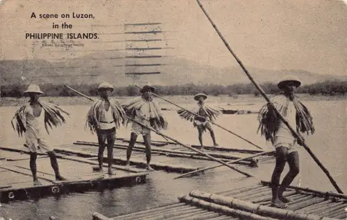 L550 Philippine eine Szene auf Luzon 1937 Shell Werbung ethnische Vintage Postkarte