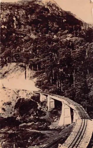 B140 Indien unbekannte Eisenbahnbau Klippen RPPC Vintage Postkarte