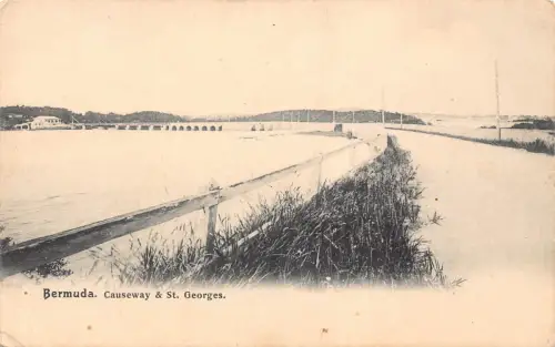 B160 Bermuda Causeway und St Georges Vintage Postkarte