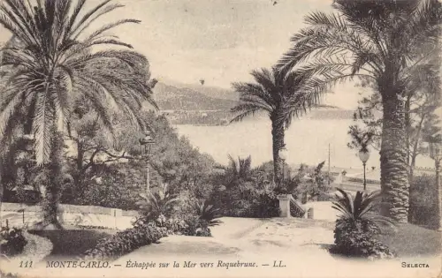 A872 Monaco Monte Carlo 1914 Echappee sur la Mer vers Roquebrune Postkarte