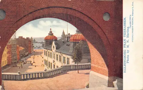 A873 Schweden Helsingborg Fran Terrassen Terrasse Vintage Postkarte