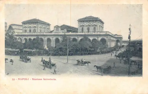 A874 Italien Napoli Neapel Stazione Ferroviara Bahnhof Waggons Postkarte