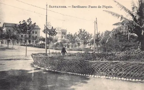 A874 Spanien Santander Sardinero Paseo de Piquio Vintage Postkarte