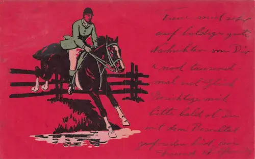 L162 Pferderennen 1906 Vintage Postkarte