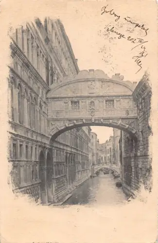 A062 Italien 1904 Venezia Ponte dei Sospiri Brücke der Sehenswürdigkeiten Vintage Postkarte