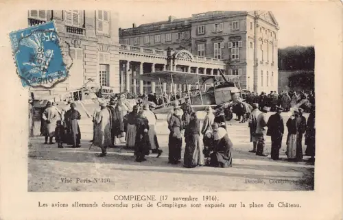 L004 Frankreich 1926 Compiegne deutsches Flugzeug ausgesetzt alte Postkarte