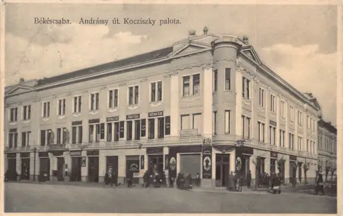 Ungarn 1926 Bekescsaba Andrassy ut Kosziszky palota Straßenpostkarte