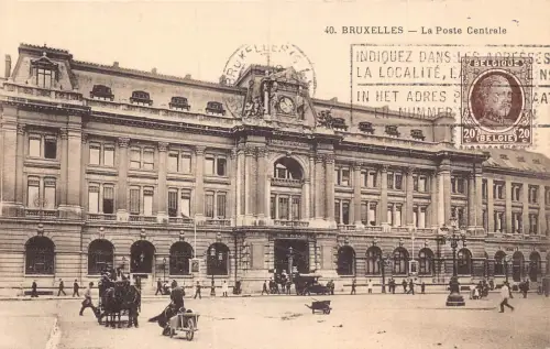 Belgien 1926 Brüssel Poste Centrale Kutsche Philatelistisches Interesse Postkarte