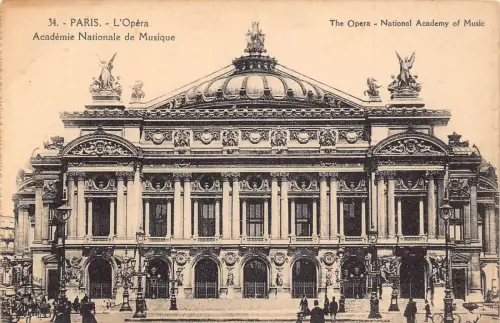 C005 Frankreich, Paris, Die Oper, Nationale Musikakademie Vintage Postkarte
