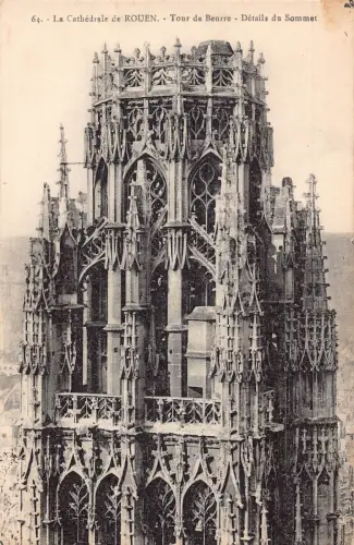 C005 Frankreich, Rouen, La Cathedrale Vintage Postkarte