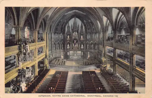 C006 Kanada, Montreal, Kathedrale Notre Dame Vintage Postkarte