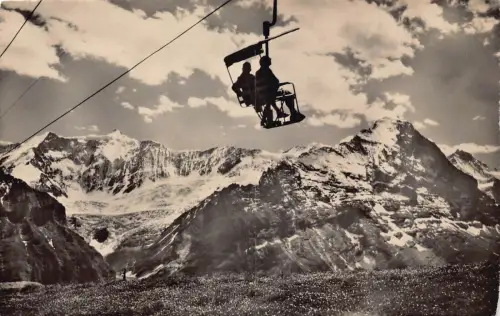 C007 Schweiz, Grindelwald Liftchair Jungfrau Vintage Postkarte