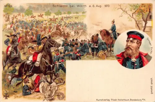 L003 Deutschland 1900 Schlachtfeld Wörth Militär Litho Postkarte