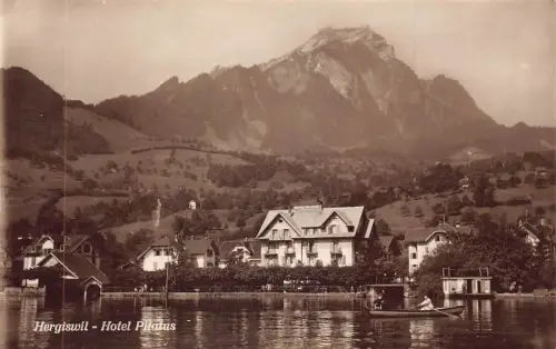 C008 Schweiz, Hergiswil-Hotel Pilatus Vintage Postkarte