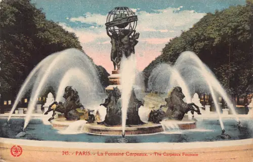 C009 Frankreich, La Fontaine Carpeaux Paris Vintage Postkarte