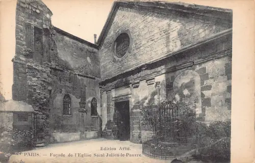 C009 Frankreich, Paris, L'Eglise Saint Julien-le-Pauvre Vintage Postkarte