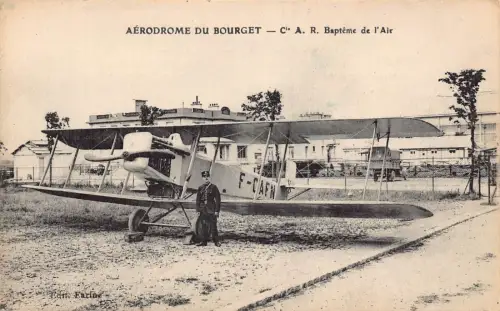 L004 Frankreich Flugplatz du Bourget Flugzeug Vintage Postkarte