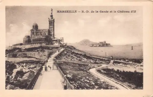C009 Frankreich, Marseille, Garde et le Chateau Vintage Postkarte