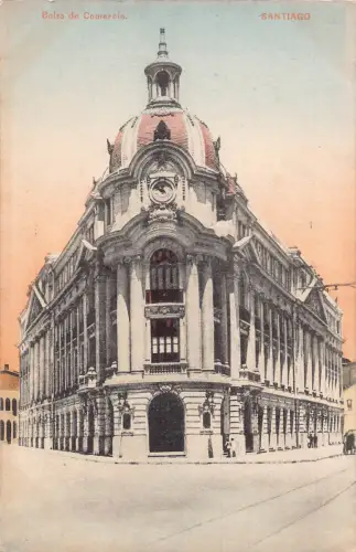 A877 Chile Santiago Bolsa de Comercio Vintage Postkarte