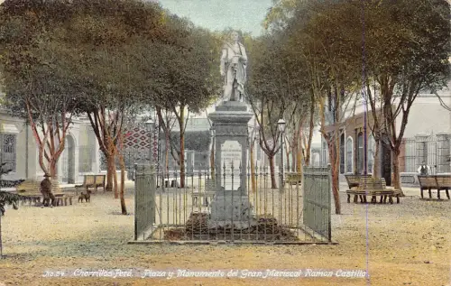 A878 Peru Chorrillos Plaza y Monumento del Gran Mariscal Ramon Platz Postkarte