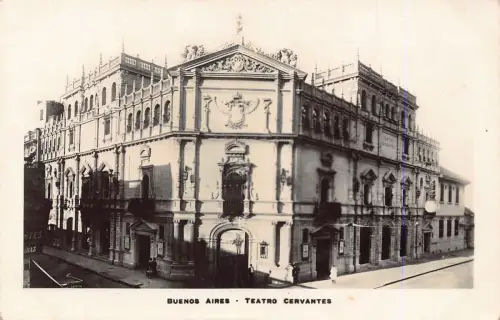 A878 Argentinien Buenos Aires Teatro Cervantes Theater RPPC Vintage Postkarte
