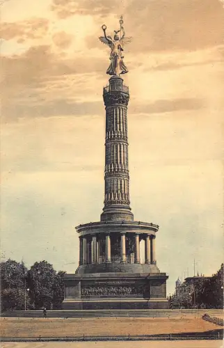 A062 Deutschland Berlin 1914 Siegessaeule Säule Statue Vintage Postkarte