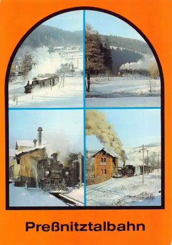 Dampflok Pressnitztalbahn Eisenbahn Schmalspurbahn Mehransicht Postkarte