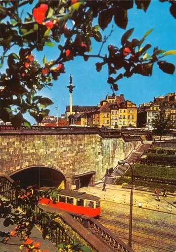 Polen Warschauer Zug kommt aus Tunnel Vintage Postkarte