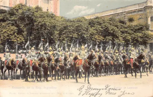 A879 Recuerdo de Argentina Cuerpo de Lanceros Kavallerie Militär Postkarte