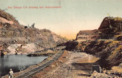 A880 Panamakanal Basis Obispo Schnitt zeigt Spätverbesserungen Eisenbahn Postkarte